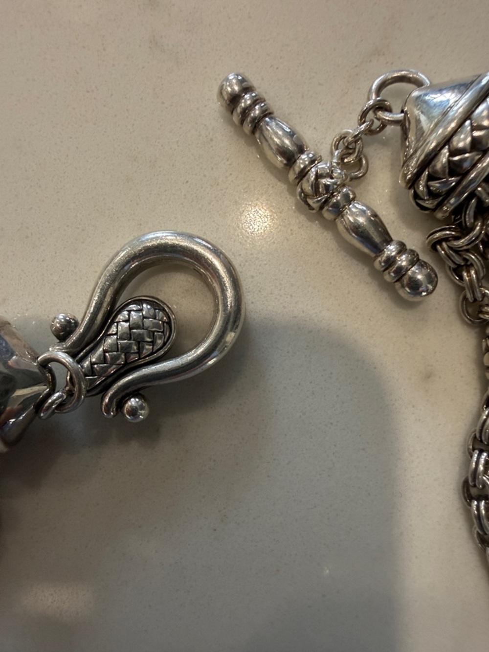 Scott Kay Sterling Multi-Strand Silver Toggle Necklace - Picture 2 of 4